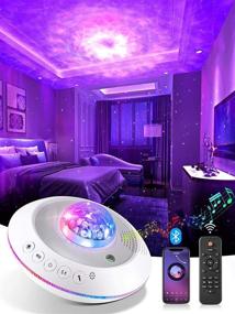 img 4 attached to 🌌 Onefire Galaxy Projector with Bluetooth Music, Timer Remote, Ocean Wave Ceiling Projection, Voice Control Night Light for Bedroom-Kids