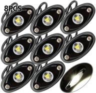 ledmircy led rock lights white 30pcs for off road je ep trucks rzr boat car auto atv utv suv underglow trail trai rig lights underbody neon lights high power waterproof shockproof(30pcs-white) replacement parts logo