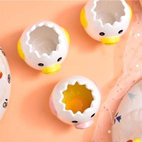 img 3 attached to 🥚 Vceyhim Ceramic Egg Separator - Simple and Practical Yellow Egg Yolk and White Separator - Cute Cartoon Style Baking Assistant Kitchen Tool