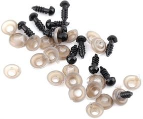 img 2 attached to 👀 Black Plastic Doll Safety Eyes, 100pcs - 6/9/10/12mm - Ideal for Teddy Bear Felting Toys