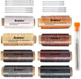 img 4 attached to 🧵 SIMPZIA 8 PCS Waxed Thread: 262 Yards of 150D Sewing Stitching Thread for Leather Projects with Large-Eye Stitching Needles