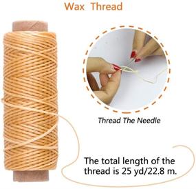 img 3 attached to 🧵 SIMPZIA 8 PCS Waxed Thread: 262 Yards of 150D Sewing Stitching Thread for Leather Projects with Large-Eye Stitching Needles
