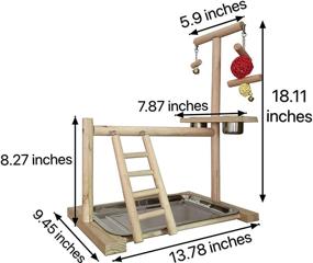 img 3 attached to 🐦 Enhance Your Bird's Habitat with the NAPURAL WYunpets Bird Playground - The Ultimate Parrot Play Gym with Feeder Seed Cups, Chew Toys, Ladder, and More!