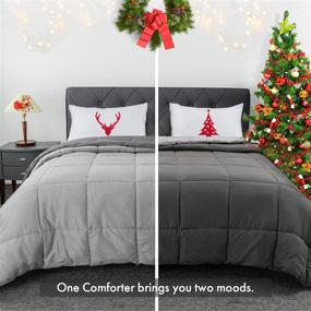 img 3 attached to Viewstar Gray Comforter: Lightweight All Season Queen Bed Duvet Insert for Optimal Comfort