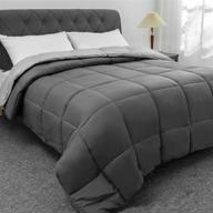 viewstar gray comforter: lightweight all season queen bed duvet insert for optimal comfort logo