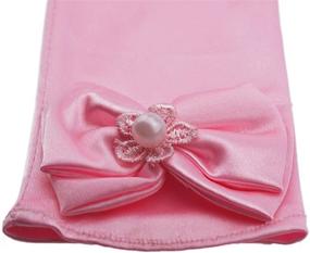 img 1 attached to Girls' Long Satin Finger Bowknot Formal Pageant Gloves by Greenmoe - Enhanced SEO
