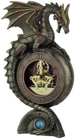 img 3 attached to Captivating Veronese Design Steampunk Dragon Bronze Finish Clock – Functional Table Décor with Moving Clockworks