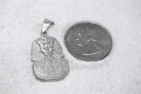 img 2 attached to Sterling Silver Necklace with Egyptian Pharaoh King TUT Pendant by CaliRoseJewelry