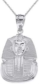 img 4 attached to Sterling Silver Necklace with Egyptian Pharaoh King TUT Pendant by CaliRoseJewelry