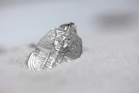 img 1 attached to Sterling Silver Necklace with Egyptian Pharaoh King TUT Pendant by CaliRoseJewelry