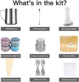 img 3 attached to Soy Wax Candle Making Kit – Complete Starter Set for Crafting Soy Candles with Pot, Wicks, Stickers, Tins, Soybean Wax, Spoon & More