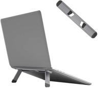 💻 avankin laptop cooling stand, portable foldable ergonomic notebook lift holder for desk, table, macbook air, pro, dell xps, hp, lenovo and more 10-15.6” laptops – bs103 (gray), aluminum logo