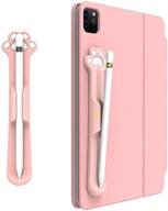 🐾 love mei removable silicone holder for apple pencil 1st/2nd generation - strong adhesive cat's paw silicone holder sticker with magnetic attach - pink paw - optimized for ipad stylus pens logo