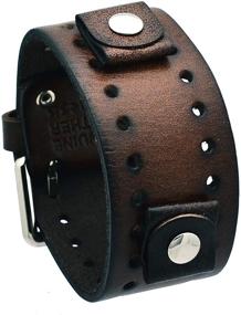 img 3 attached to 🌟 Nemesis BN BB Brown Leather Wristband