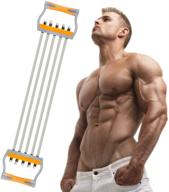 💪 adjustable chest expander with 5 tubes for arm training - exercise resistance bands for home fitness, muscle building логотип