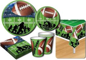 img 4 attached to 🏈 Complete Football Party Supplies Set for 20 - Plates, Napkins, Cups, Table Covers (82 Pieces Total)