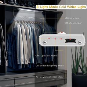 img 2 attached to 🔦 Innens Motion Sensor Under Cabinet Lights - Rechargeable Battery Operated & Soft White 5000K Closet Lights for Kitchen, Pantry, Garage, Stair, Hallway - Wireless Stick-On (1 Pack)