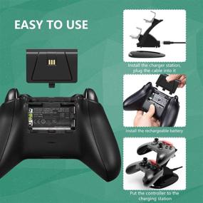 img 1 attached to YCCSKY Controller Charger for Xbox One: Charging Station Dock with 2×1200mAh Controller Battery Packs - Rechargeable & Compatible for Xbox One/One X/One S/Xbox One Elite Controller