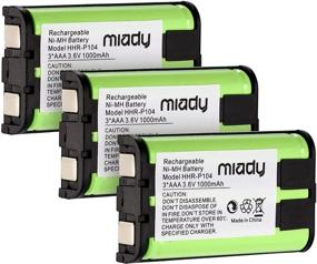 img 4 attached to 🔋 High Capacity 3.6V 1000mAh Type 29 Phone Battery by Miady - Compatible with HHR-P104, HHR-P104A, KX-TGA520M, KX-FG6550, KX-FPG391, KX-TG2388B, KX-TG2396, KX-TG2300 - Replacement Phone Battery (Pack of 3)