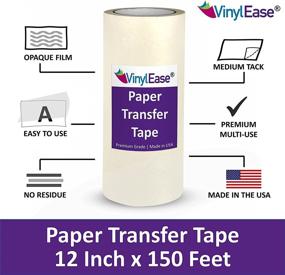 img 2 attached to Vinyl Ease 12 inch x 100ft Paper Transfer Tape: Medium-High Tack Adhesive for Decals, Signs & More (American Made)