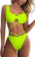 👙 ioiom women's criss cross two piece swimsuit: embrace sexy style with keyhole bathing suits logo