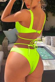 img 3 attached to 👙 Ioiom Women's Criss Cross Two Piece Swimsuit: Embrace Sexy Style with Keyhole Bathing Suits