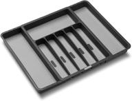 🔥 madesmart expandable silverware tray - granite, classic collection - 8-compartments - kitchen organizer with soft-grip lining - easy to clean - bpa-free логотип