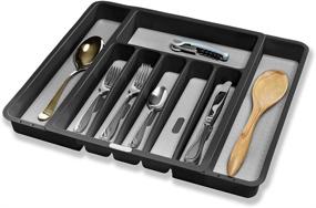 img 3 attached to 🔥 madesmart Expandable Silverware Tray - Granite, Classic Collection - 8-Compartments - Kitchen Organizer with Soft-Grip Lining - Easy to Clean - BPA-Free