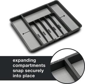 img 1 attached to 🔥 madesmart Expandable Silverware Tray - Granite, Classic Collection - 8-Compartments - Kitchen Organizer with Soft-Grip Lining - Easy to Clean - BPA-Free