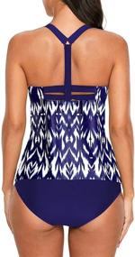 img 1 attached to 👙 Dokotoo Women's Striped Print Racerback Tankini Swim Top - No Bottoms (Sizes S-XXXL)