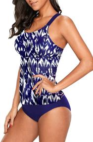 img 2 attached to 👙 Dokotoo Women's Striped Print Racerback Tankini Swim Top - No Bottoms (Sizes S-XXXL)