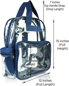 img 1 attached to 🔵 Navy Blue DALIX Small Clear Backpack Bag: Stylish and Functional