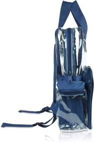 img 2 attached to 🔵 Navy Blue DALIX Small Clear Backpack Bag: Stylish and Functional