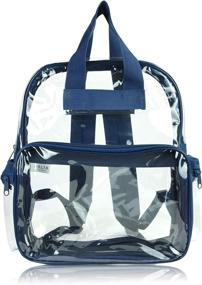 img 3 attached to 🔵 Navy Blue DALIX Small Clear Backpack Bag: Stylish and Functional