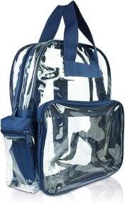 img 4 attached to 🔵 Navy Blue DALIX Small Clear Backpack Bag: Stylish and Functional