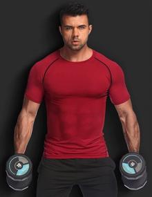 img 1 attached to COOFANDY Compression Athletic Workout T Shirt Sports & Fitness