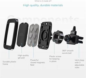 img 3 attached to Wuteku Magnetic Cell Phone Vent Holder Kit for Car - Universal Compatibility with All Vehicles, Phones, and Tablets - Premium Vent Mount - iPhone XR, XS, 8, 7, Galaxy S9, S8 Compatible - Pro Driver Endorsed