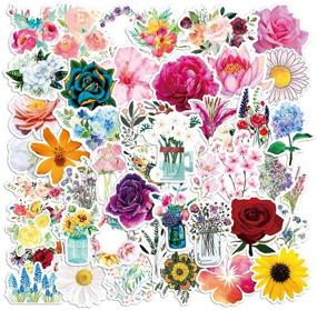 img 4 attached to 🌸 Pengxiaomei 100 Pack Flower Stickers: Waterproof, Cute, and Trendy Decals for Teens - Ideal for Laptops, Skateboards, Cups, Hydro Flasks, Phones, and More!