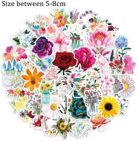 img 2 attached to 🌸 Pengxiaomei 100 Pack Flower Stickers: Waterproof, Cute, and Trendy Decals for Teens - Ideal for Laptops, Skateboards, Cups, Hydro Flasks, Phones, and More!