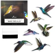 🐦 bird blinder colorful hummingbird window stickers (12 pack) - prevent bird strikes with 6 x 8 inch anti-strike window decals - uv vinyl cling sticker for glass windows - bird collision prevention logo