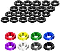 🚘 enhance your vehicle's style with rolling gears jdm 20-piece cnc billet aluminum fender washer/engine dress up washer kit in black logo