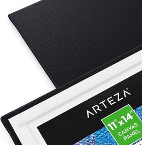 img 2 attached to Arteza Canvas Boards for Painting - Pack of 14, 11 x 14 Inches - Blank Black Canvas Panels, 100% Cotton - Art Supplies for Acrylic Pouring and Oil Painting - 8 oz Gesso-Primed