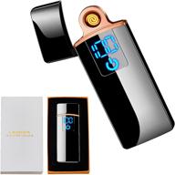 🔥 rechargeable electronic lighter with touchscreen, flameless ignition, dual sided design, usb charging, power count indicator, windproof - perfect boyfriends and husband gifts logo