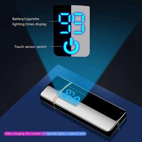 img 2 attached to 🔥 Rechargeable Electronic Lighter with Touchscreen, Flameless Ignition, Dual Sided Design, USB Charging, Power Count Indicator, Windproof - Perfect Boyfriends and Husband Gifts