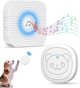 img 4 attached to 🐶 Wireless Dog Doorbells for Puppy Potty Training - LED Flash, 1000 Ft Range, 55 Melodies, Waterproof Door Bell Cordless Doorbell Kit - White