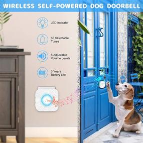 img 1 attached to 🐶 Wireless Dog Doorbells for Puppy Potty Training - LED Flash, 1000 Ft Range, 55 Melodies, Waterproof Door Bell Cordless Doorbell Kit - White