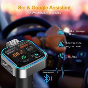 img 2 attached to 📻 BD&amp;M Bluetooth FM Transmitter: Wireless Car Adapter with MP3 Music Player, Quick Charging, Hands-Free Stereo Bass, and 3 USB Ports