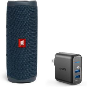 img 4 attached to JBL Flip 5 Waterproof Portable Wireless Bluetooth Speaker Bundle With 2-Port USB Wall Charger - Blue