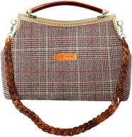 rejolly women's vintage kiss lock handbag: top handle, evening purse, crossbody shoulder bag with chain strap logo