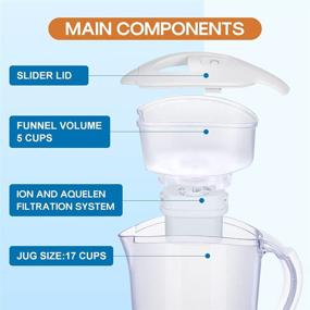 img 1 attached to 🚰 Fuhaieec Water Filter Pitchers: Powerful 10-Cup Ion and Aquelen Filtration System - Removes Chlorine, Lead, BPA, Heavy Metals, and Lime-Scale